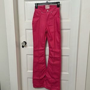 Hot pink PU leather Revice Venus Flares